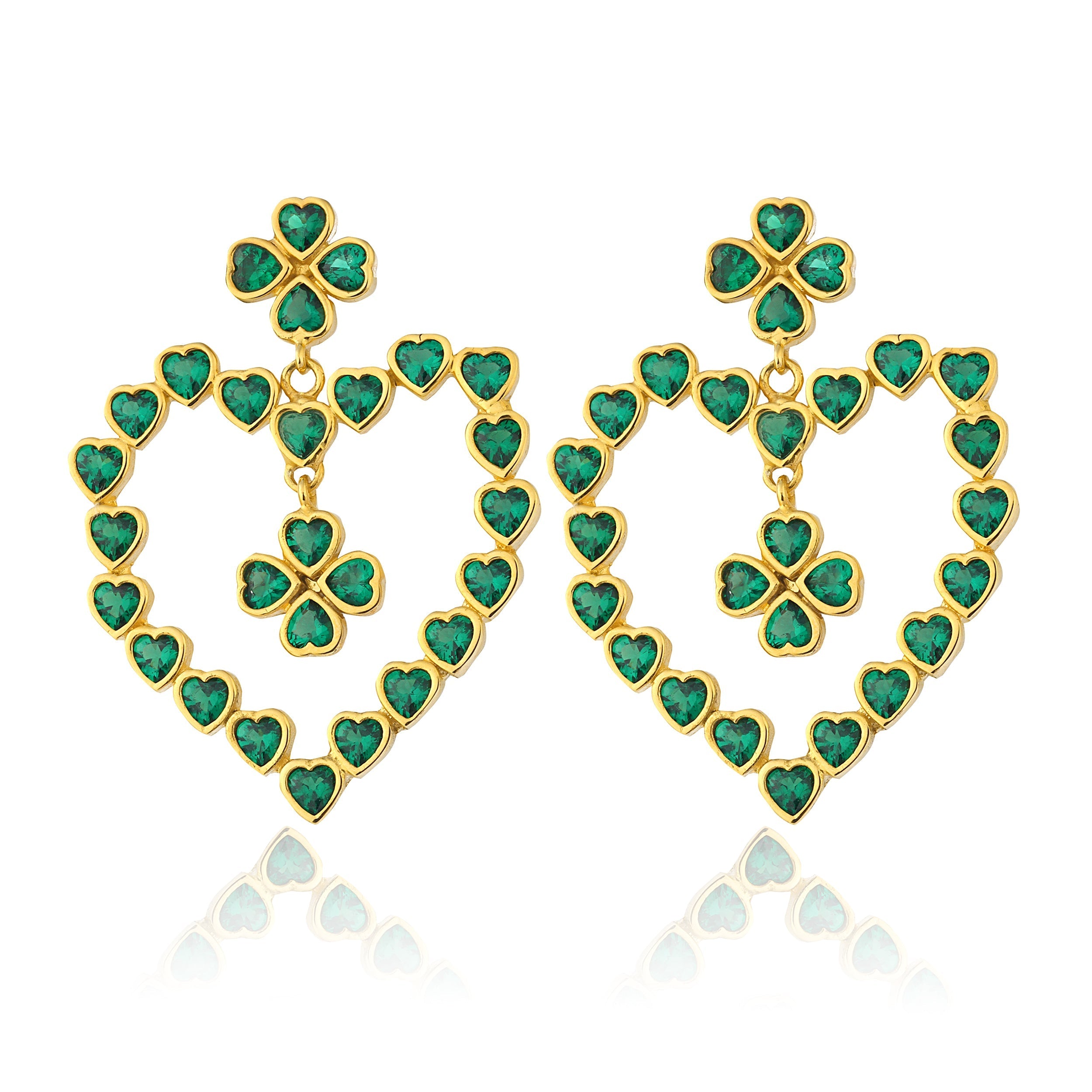 Mighty Heart Earrings Emerald Green - 0