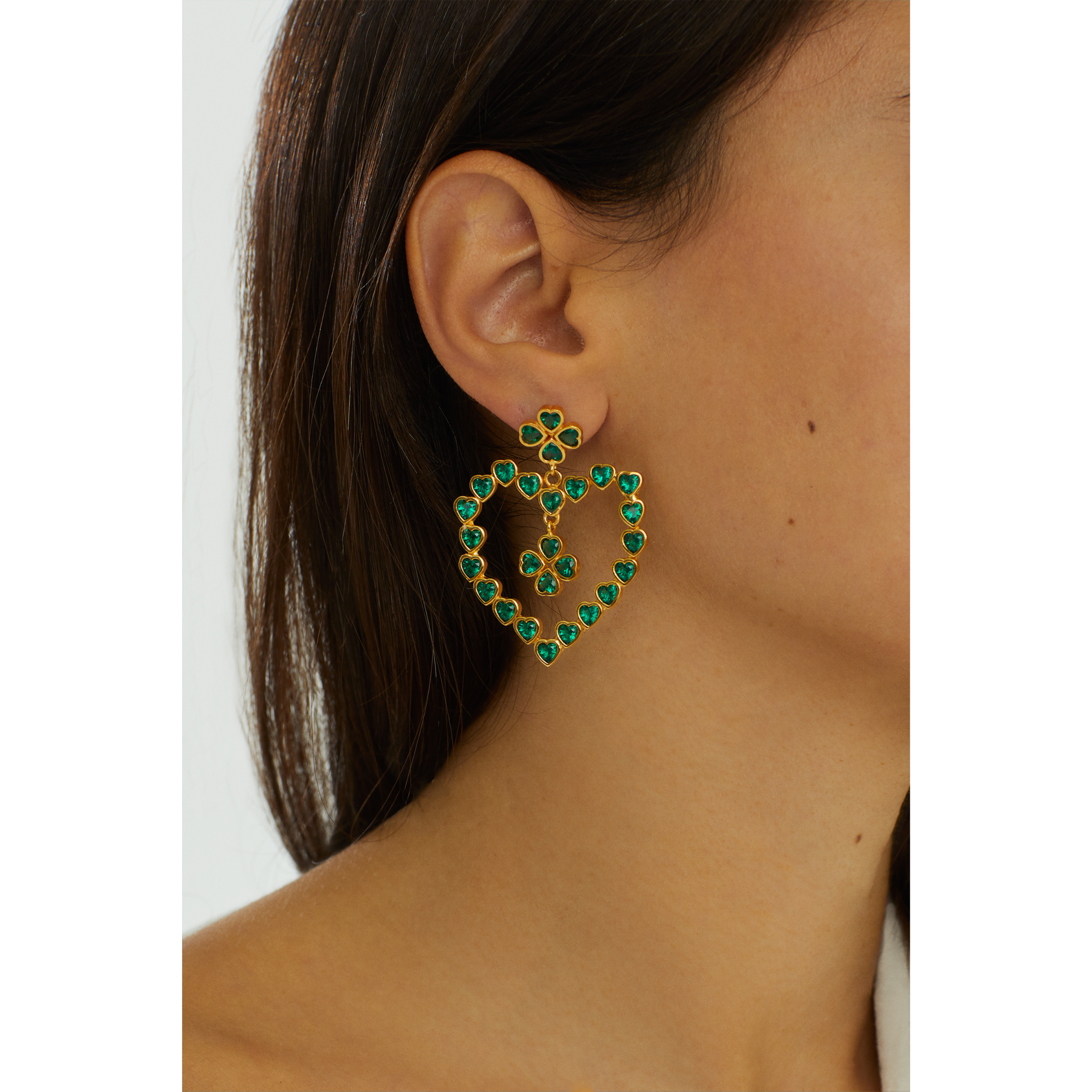 Mighty Heart Earrings Emerald Green - 2