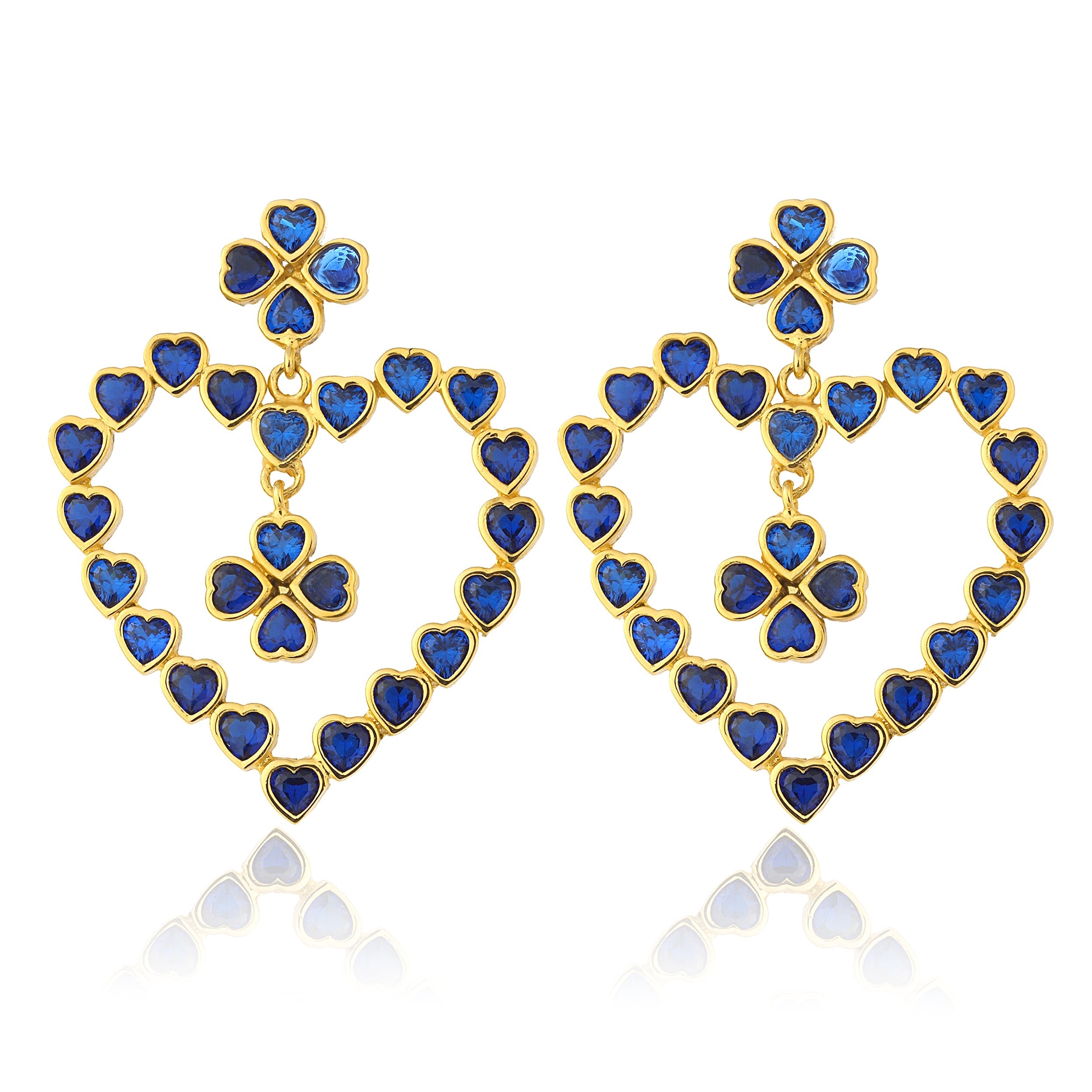 Mighty Heart Earrings Dark Blue - 0