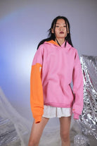 Kadın Pembe Oversize Baskılı Kapüşonlu Lenora Sweatshirt - 2