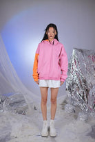Kadın Pembe Oversize Baskılı Kapüşonlu Lenora Sweatshirt - 4
