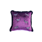 Dekoratif Zebra Desenli Mor Kadife Kırlent Kılıfı 45 X 45 Cm - 0