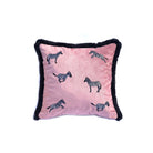 Dekoratif Zebra Desenli Pembe Kadife Kırlent Kılıfı 45 X 45 Cm - 0