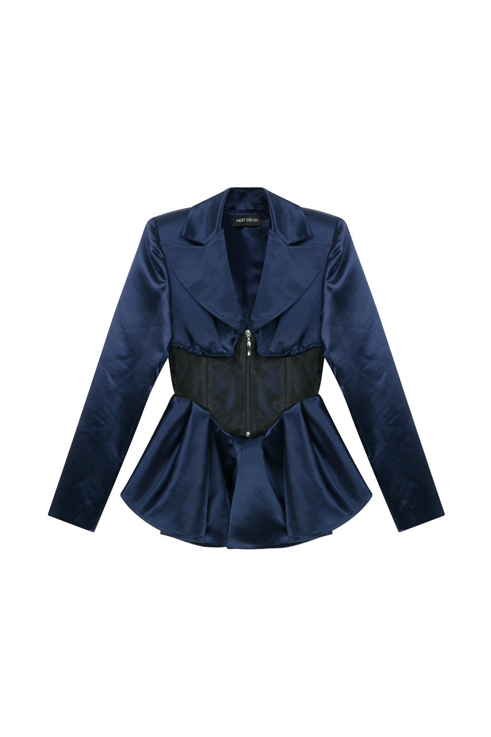 Transparan Korse Detaylı Amerikan Saten Kadın Şık Takım Elbise - 1