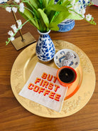 But First Coffee Desenli Kokteyl Peçete - 1 Adet Turuncu - 0