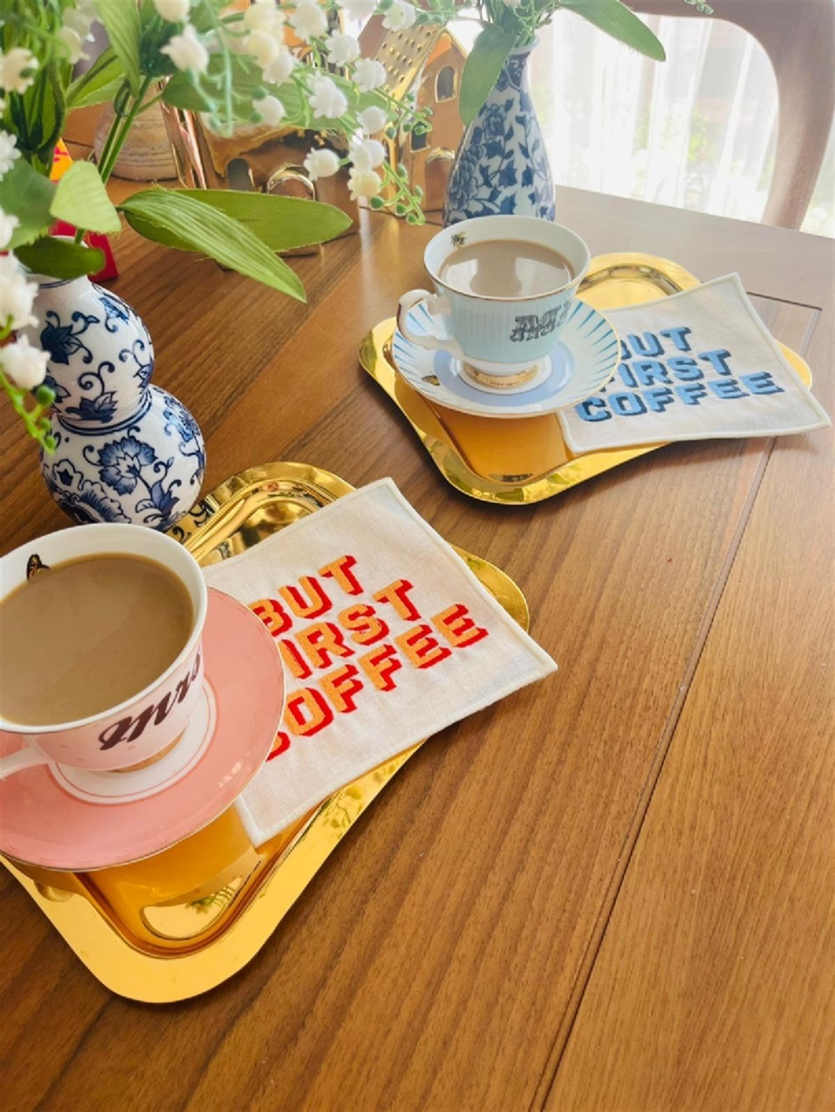 But First Coffee Desenli Kokteyl Peçete - 1 Adet Turuncu - 4