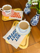 But First Coffee Desenli Kokteyl Peçete - 1 Adet Turuncu - 5