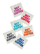 But First Coffee Desenli Kokteyl Peçete - 1 Adet Turuncu - 6