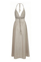 Limited Edition Pearl Siesta - Taş Rengi İncili Elbise - 10