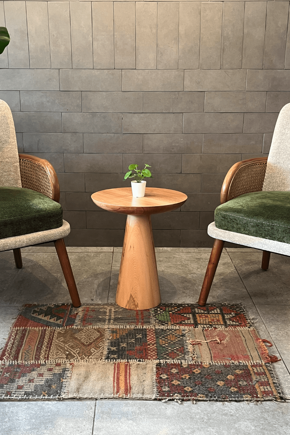 Tekli Zigon Mantar Sehpa Mushroom | Masif Ahşap Modern Yan Sehpa - 5