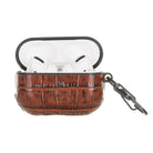 Aurel Hook Crocodile Brown Hakiki Deri Airpods Pro Kılıfı – Airpods Pro 1 & 2 Uyumlu - 0