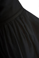 Poplin Yüksek Bel Siyah Midi Etek - 4
