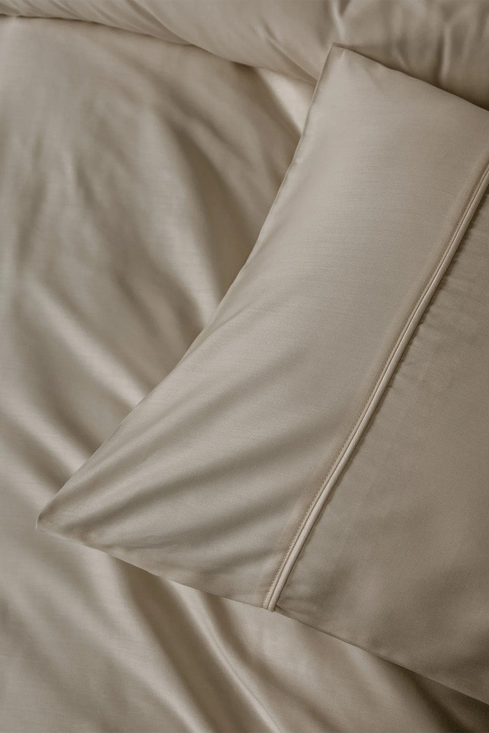 Silky Saten Çift Kişilik Nevresim Takımı Bej - 1
