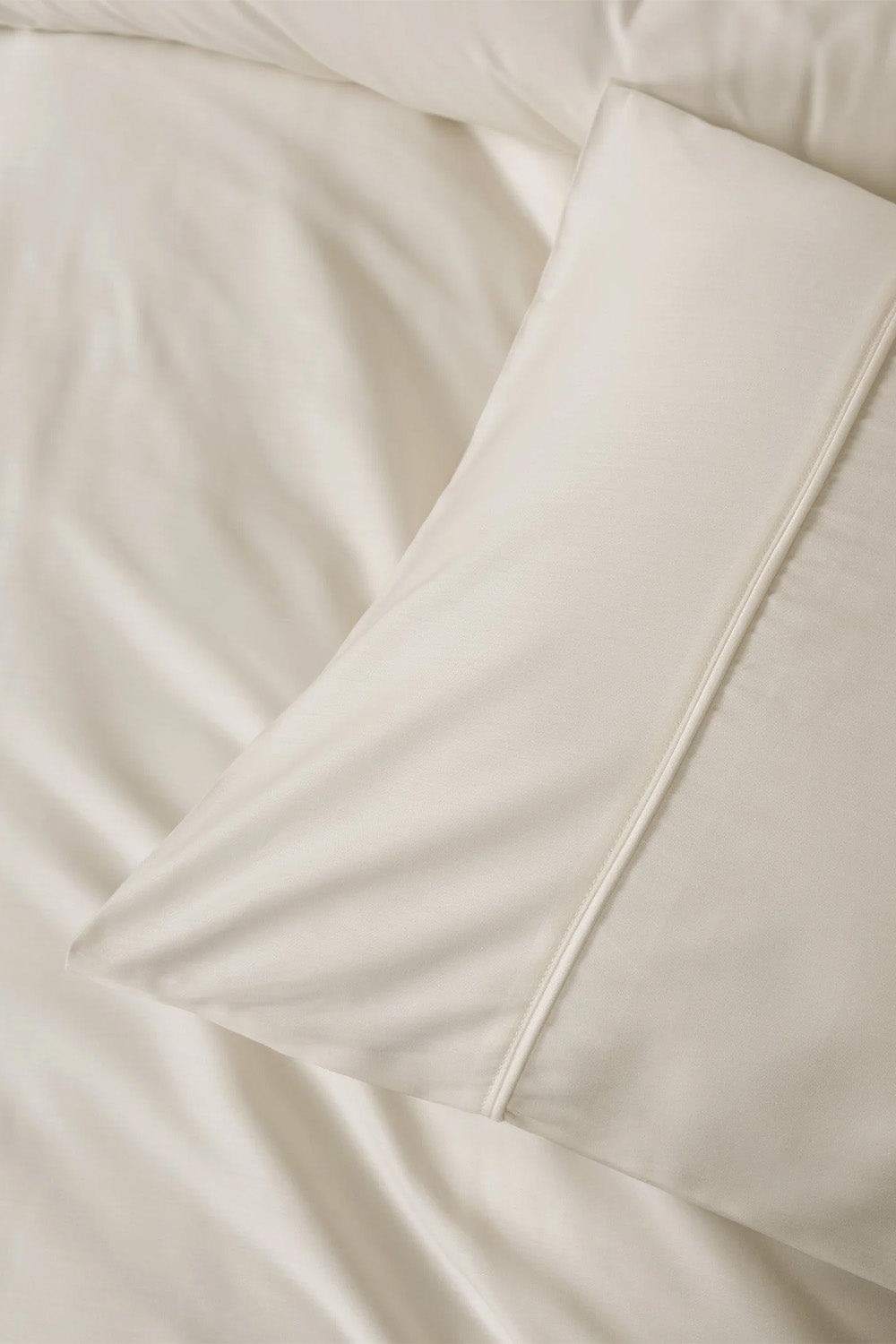 Silky Saten Çift Kişilik Nevresim Takımı Ekru - 1