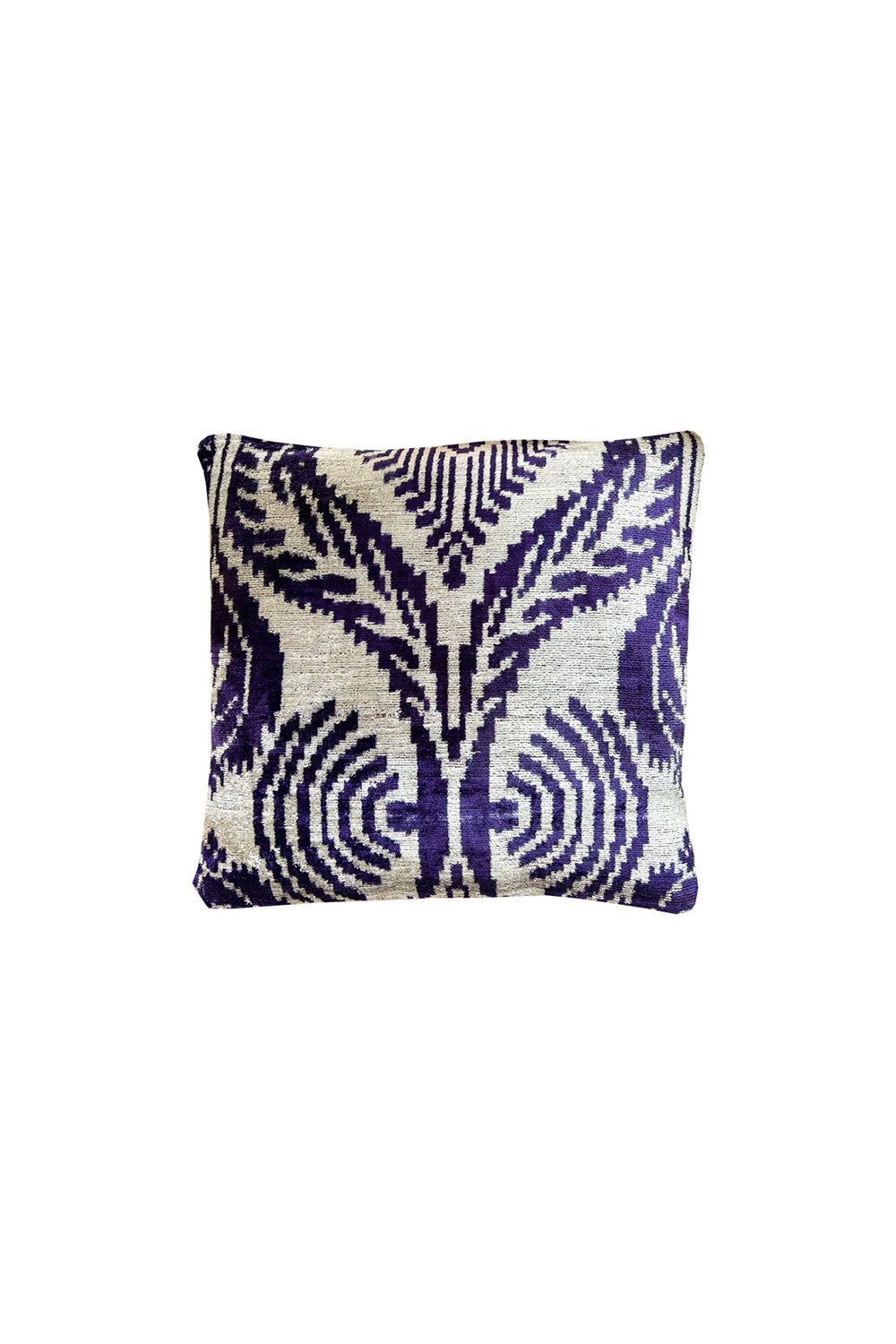Jade Silk Velvet Ikat Pillow Case - 0