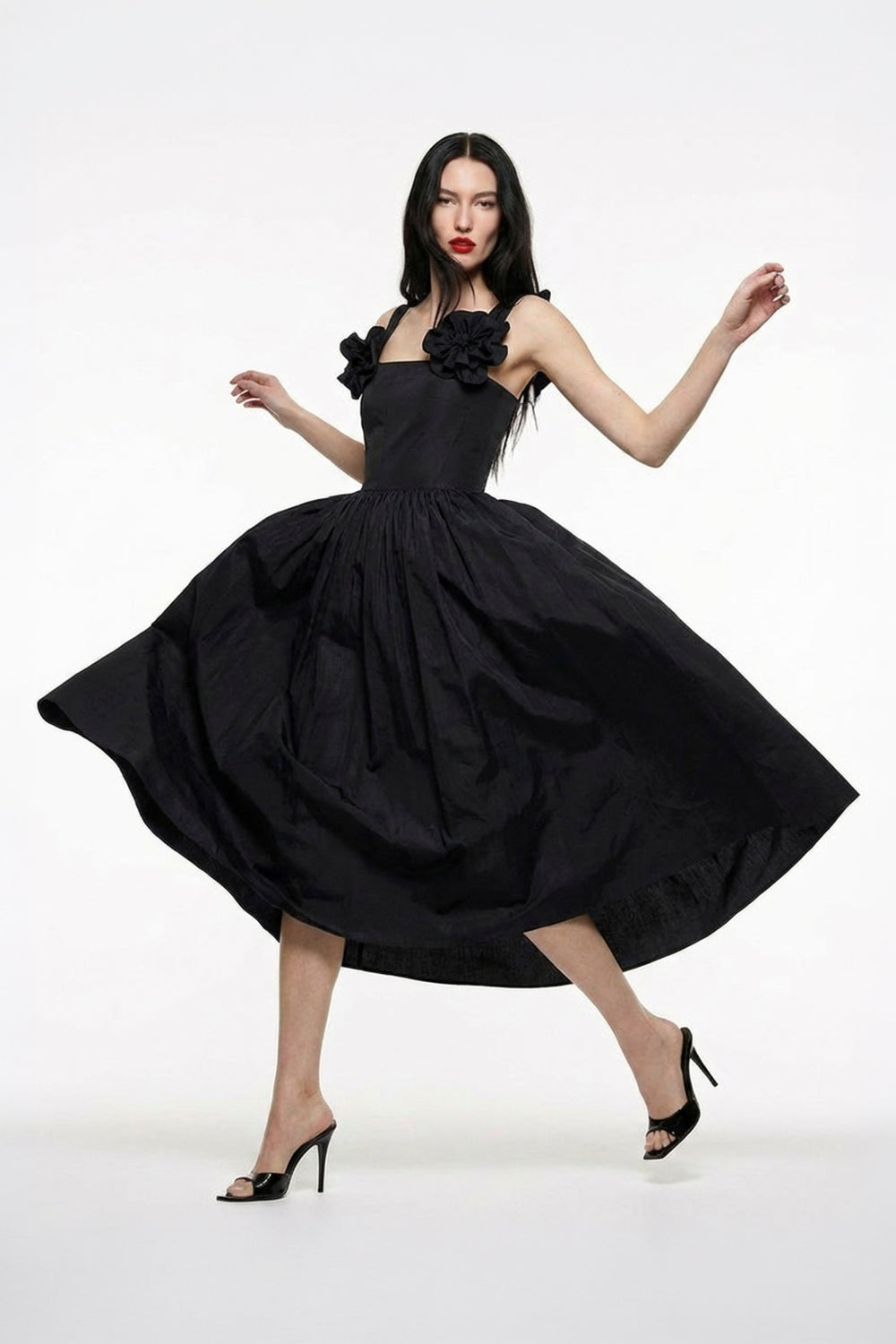 Limited Edition Orchid - Siyah Midi Elbise - 0