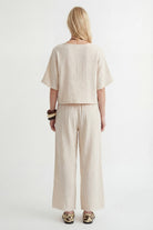 Crinkle Linen V Yaka Bluz - 2