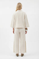 Crinkle Linen Yırtmaçlı Pantolon - 1