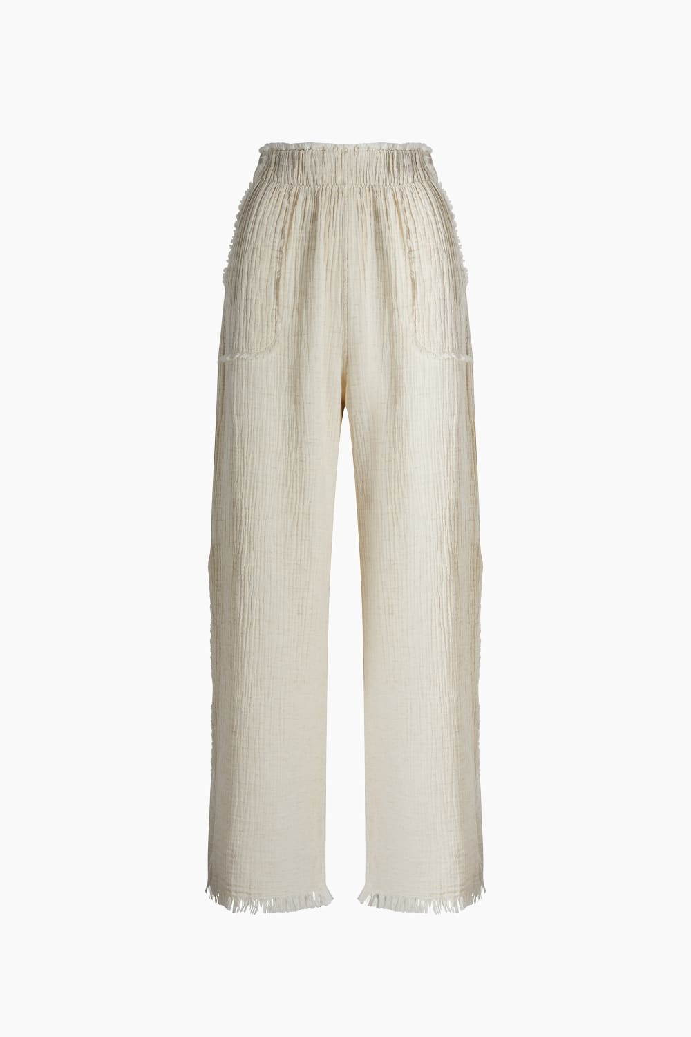 Crinkle Linen Yırtmaçlı Pantolon - 4