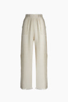Crinkle Linen Yırtmaçlı Pantolon - 4