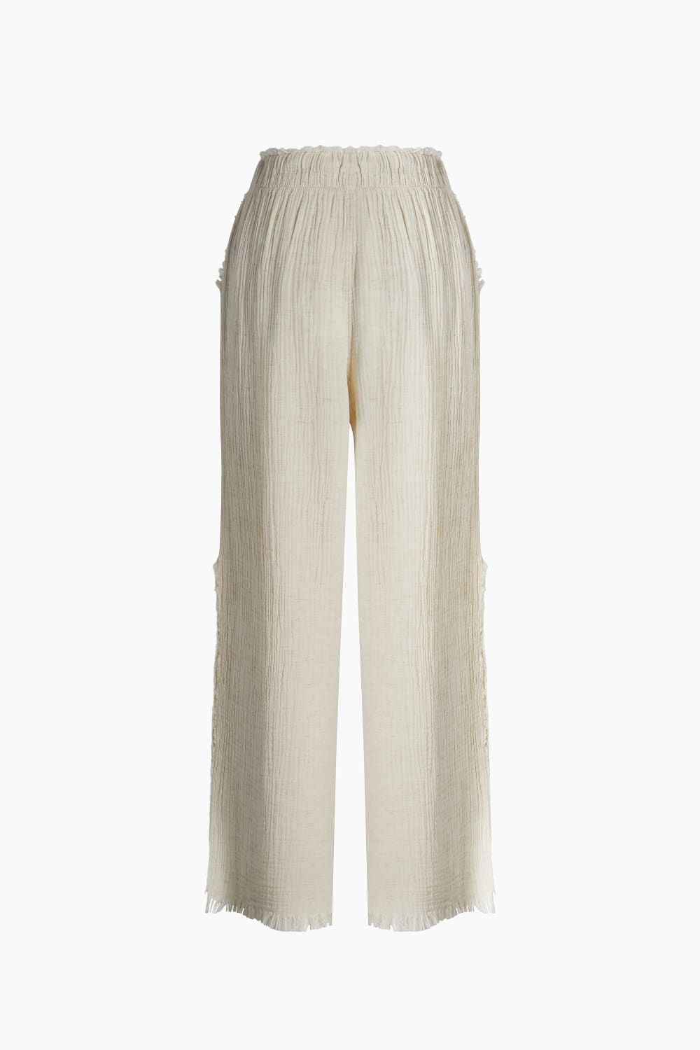 Crinkle Linen Yırtmaçlı Pantolon - 5