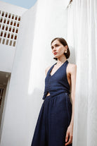 Keten Navy Yelek - 1