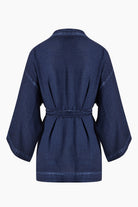 Keten Navy Kısa Kimono - 3