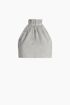 Crinkle Çizgili Halter Yaka Bluz - 3