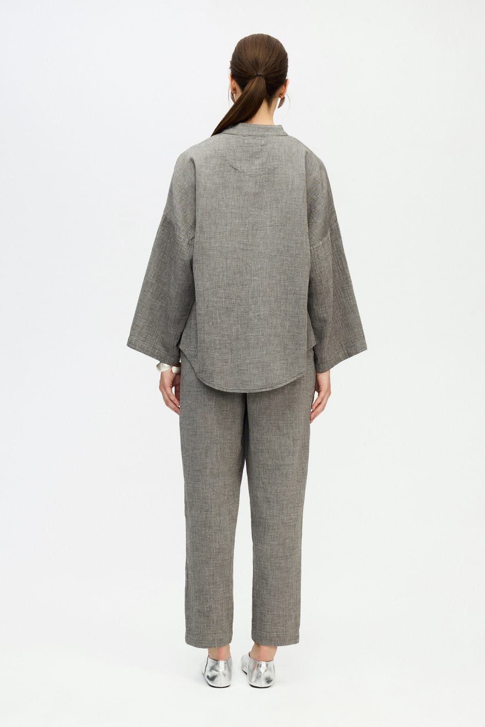 Gri Slouchy Pantolon - 2