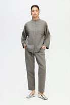 Gri Slouchy Pantolon - 3