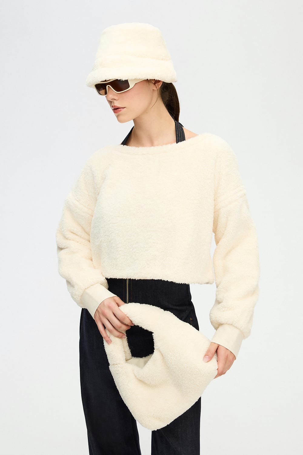 Pelüş Crop Bluz - 4