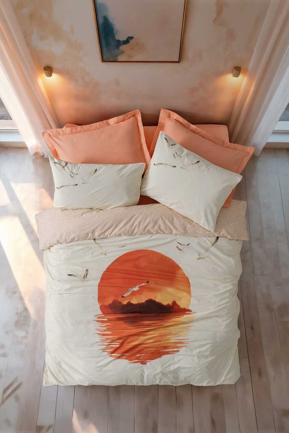 Maritime Tek Kişilik Nevresim Takımı Sunset Somon - 0