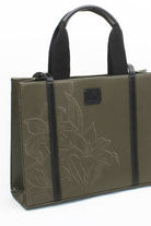 Embroidered Khaki Leather Tote - 3