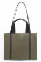 Embroidered Khaki Leather Tote - 6