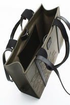 Embroidered Khaki Leather Tote - 8
