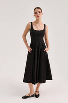 Poplin Midi Elbise - 3