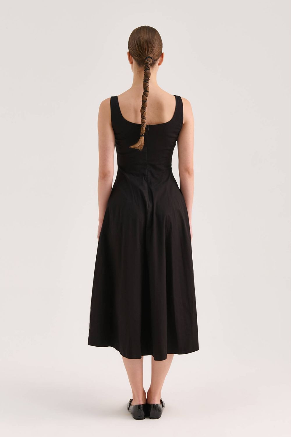 Poplin Midi Elbise - 7