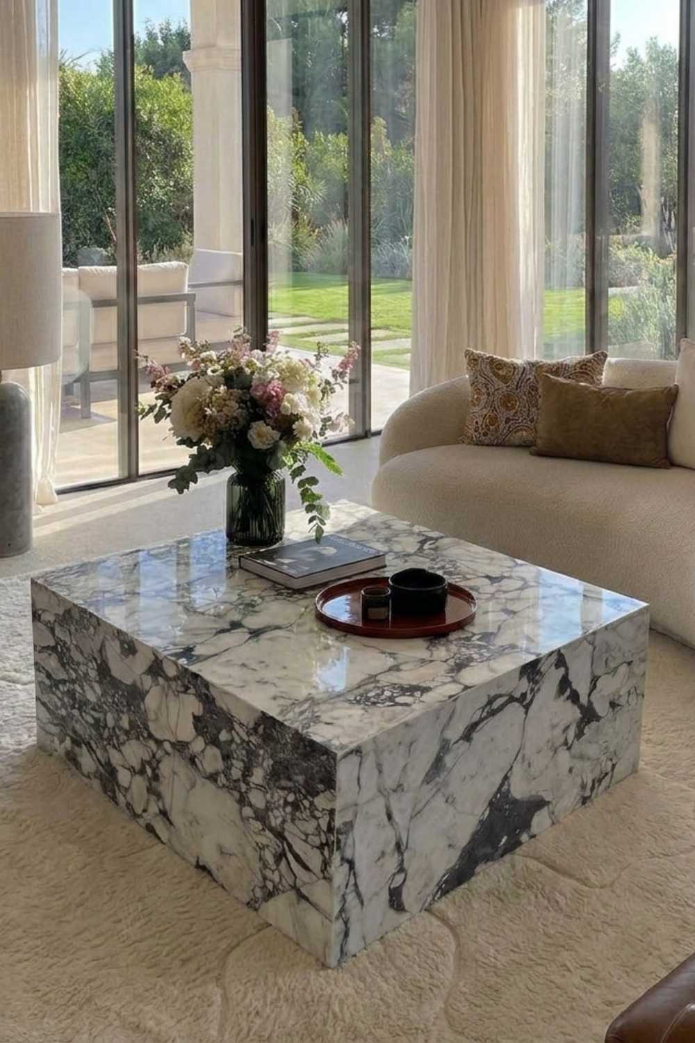 Calacatta Viola Küp Orta Sehpa 100x100x40 - 0