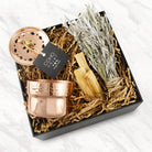 Coho Box Lux Dövme Bakır Mini Tütsülük & Adaçayı & 3 Palo Santo Hediye Seti - 0