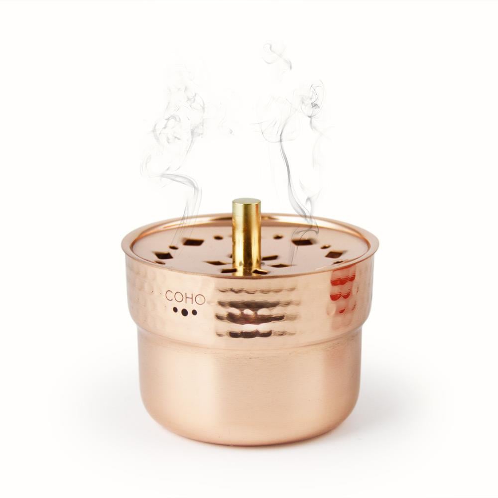 Coho Box Lux Dövme Bakır Mini Tütsülük & Adaçayı & 3 Palo Santo Hediye Seti - 2