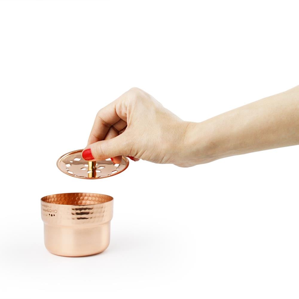 Coho Box Lux Dövme Bakır Mini Tütsülük & Adaçayı & 3 Palo Santo Hediye Seti - 4