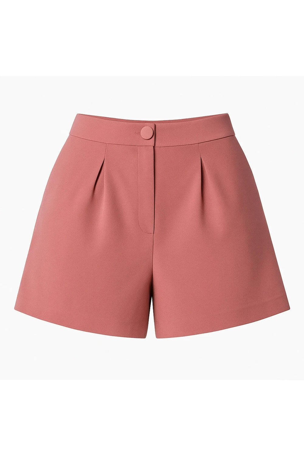 Pilikaşe Detaylı Yüksek Bel Ametist Pembe Krep Mini Short - 1
