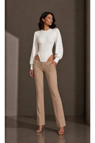 Cut-Out Detaylı Beyaz Sweat Bodysuit - 0