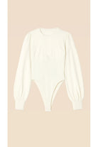 Cut-Out Detaylı Beyaz Sweat Bodysuit - 1