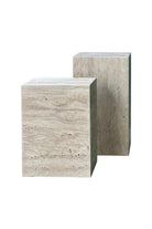 Cave Travertine Side Table - 0