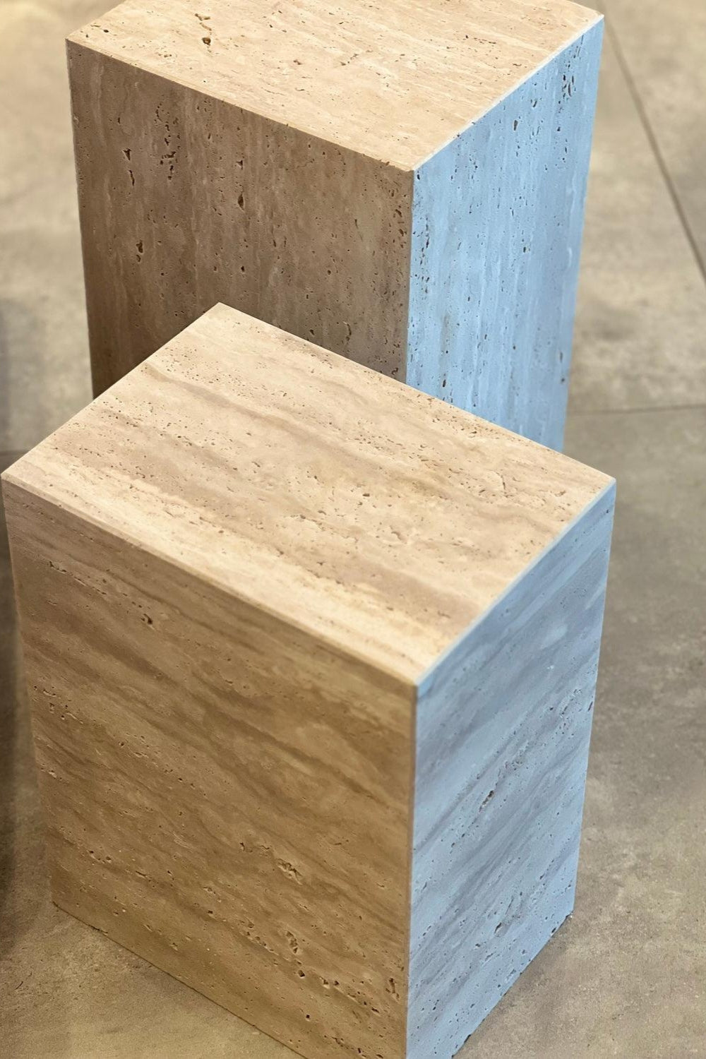 Cave Travertine Side Table - 5