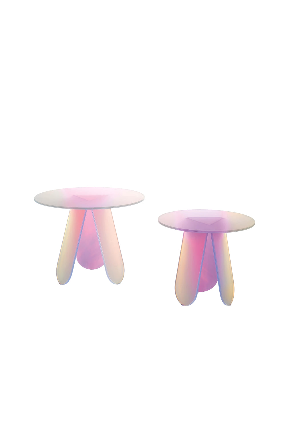 Shimmer Renkli Cam Sehpa ⌀52cm - 4