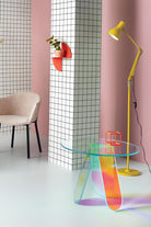 Shimmer Renkli Cam Sehpa ⌀65cm - 2