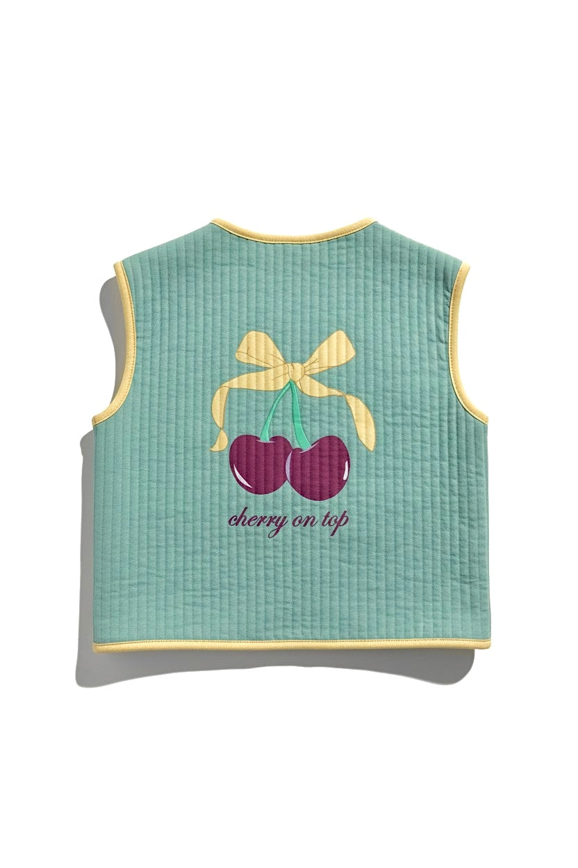 Cherry Kapitone Yelek Mint - 2