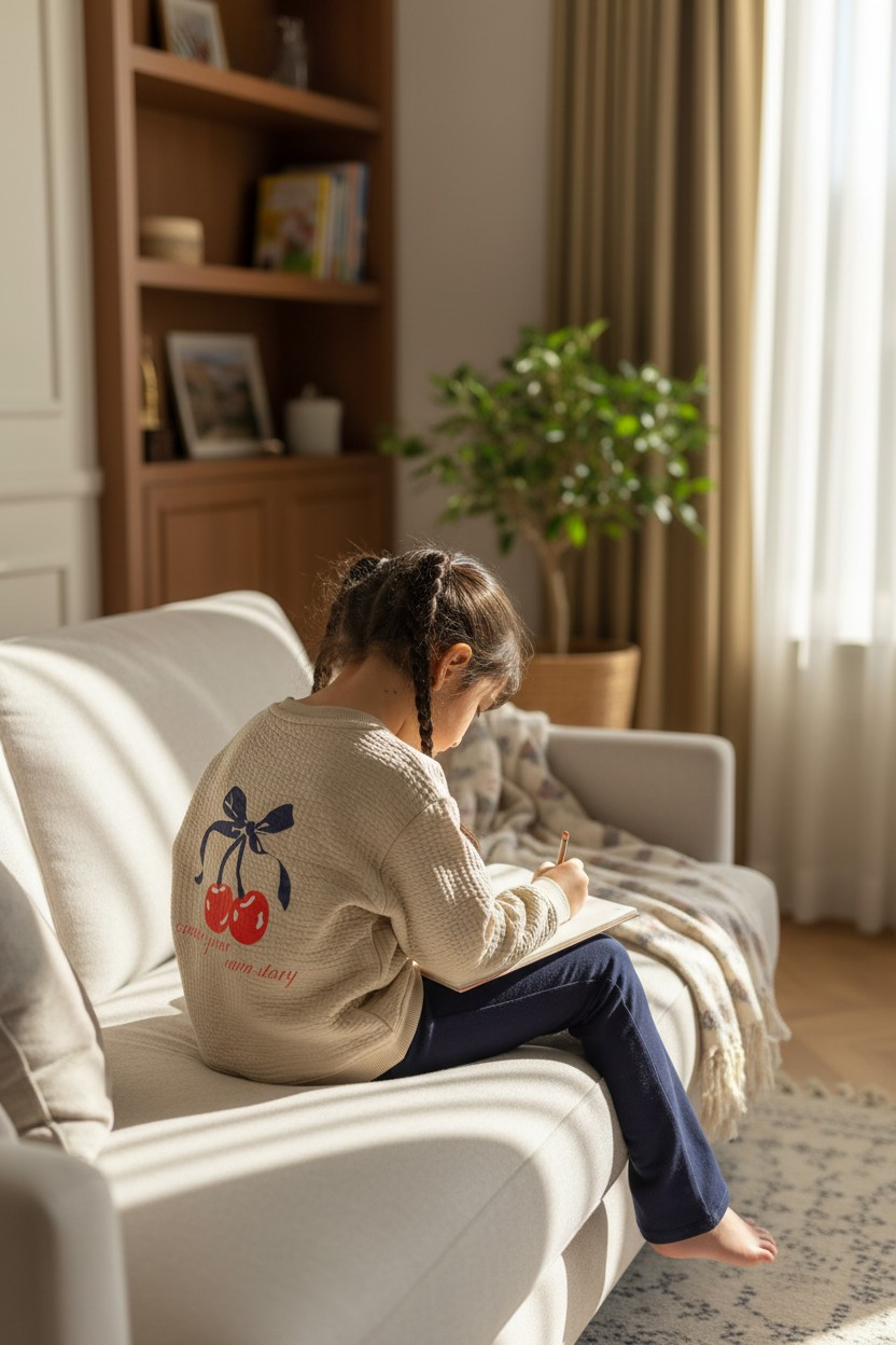 Kapitone Sweatshirt - Cherry - 1
